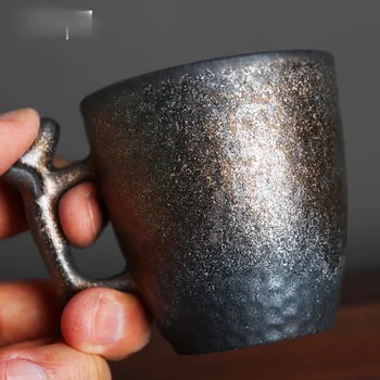 Yaobian ouro preto Wangcai modelagem pega mestre Xícara de Chá artesanal retro de cerâmica grosseira office pessoal xícara de chá xícara de café