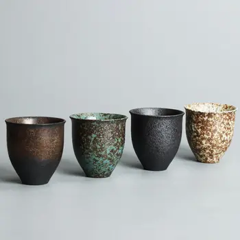 YJBD Cerâmica Xícara (chá) Xícara de Chá de Porcelana Chinesa Kung Fu Copos Copos de 100ml de Estilo Japonês, feito a mão Áspera de Cerâmica Caneca de Café